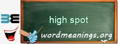 WordMeaning blackboard for high spot